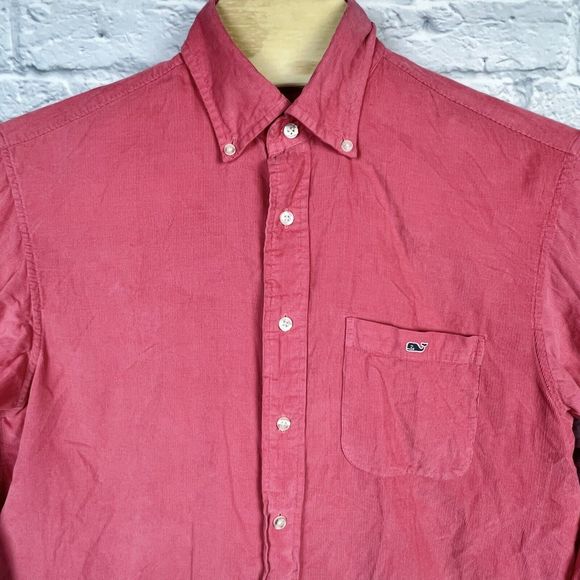 Vineyard Vines Mens Coral Tucker Corduroy Long Sleeve Button Shirt Size‎ Medium - Picture 4 of 8